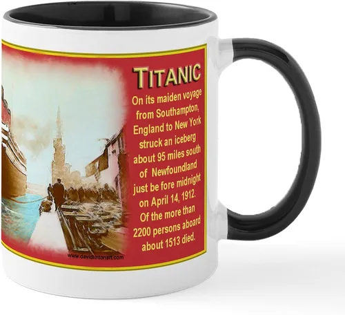 Vista 7 de CafePress The Courageous Titanic Band Taza de café de cerámica de 11 oz (11.0 fl oz)