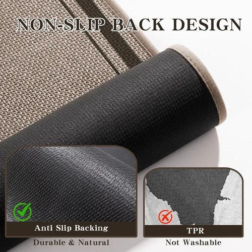 Vista 6 de chakme Juego de 2 alfombras de baño ultrafinas, absorbentes, antideslizantes, lavables a máquina, color beige oscuro, 17 x 24 pulgadas + tapete