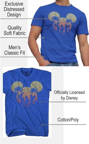 Vista 2 de Disney Mickey Mouse Donald Duck Goofy Sunset - Camiseta gráfica para hombre
