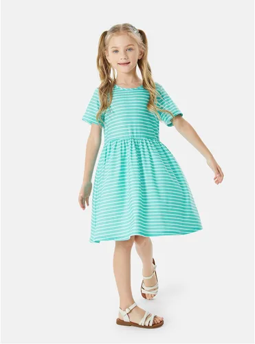Vista 4 de PATPAT Toddler Girl's Floral Skater Multipack Dresses Casual Summer Short Sleeve and Fall Long Sleeve Dress Set 2-7 Years