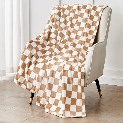 Vista 9 de Edenleaf - Manta de forro polar a cuadros negros para sofá, cálida decoración del hogar Ultra Soft Cozy Fuzzy Blanket for Bed Sofa, Fluffy