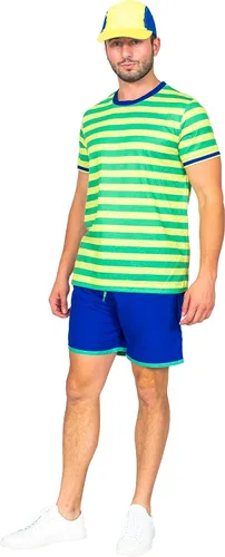 Vista 3 de Bel Air Prince - Camisa, pantalones cortos y sombrero verde para disfraz de Halloween