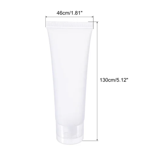 Vista 2 de PATIKIL Tubo de compresión de 1.7 fl oz, paquete de 15 tubos cosméticos vacíos de plástico con tapa abatible para viajes domésticos, translúcido