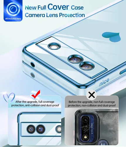 Vista 2 de LeYi Funda para Google Pixel 7A con protector de pantalla de vidrio templado [2 piezas] + protección completa de lente de cámara, chapado en corazón