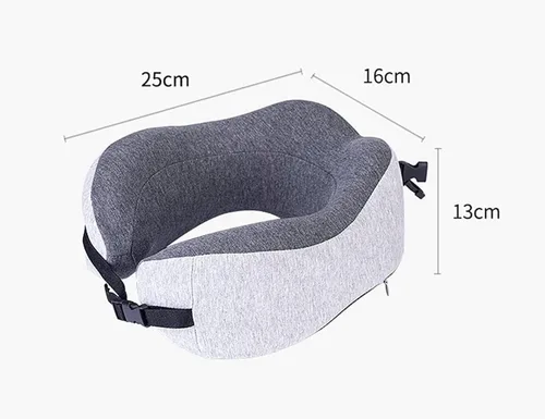 Vista 7 de JYYBN Almohada cervical para viajes, almohada cervical de viaje mejorada para avión 100% espuma viscoelástica pura para dormir y descansar la cabeza