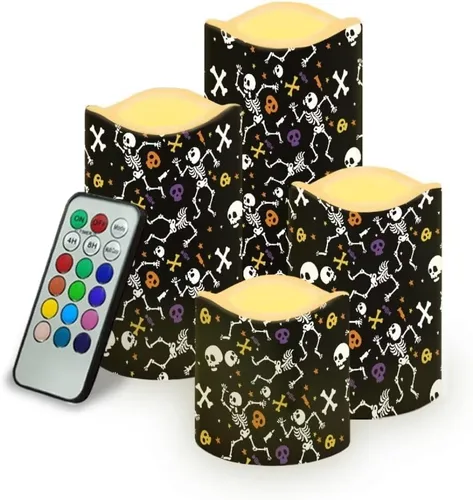 Vista 52 de Jeiento American Flag Flameless Candles 4 Pack 4th of July Home Decoration Flower American Flag LED Candles Battery Operated with Timer Remote