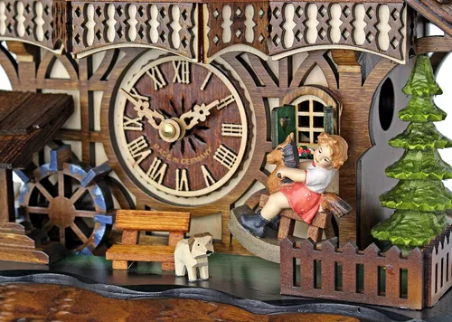 Vista 4 de Engstler Reloj de cuco de cuarzo - El caballo mecedora
