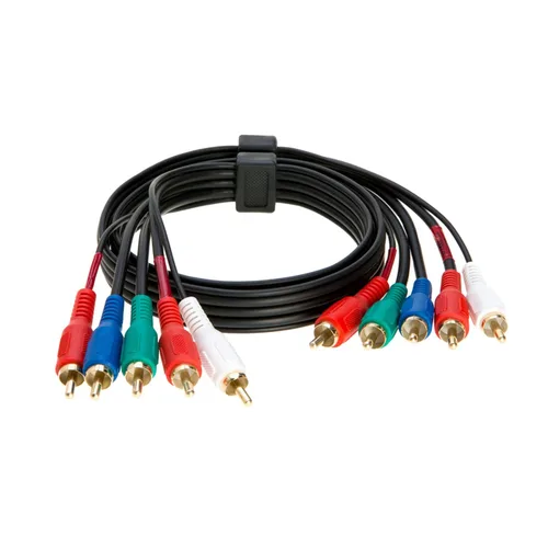 Vista 3 de Cable de video componente macho 5RCA, chapado en oro de 3 pies, 6 pies, 12 pies, 25 pies, 50 pies (6 pies)