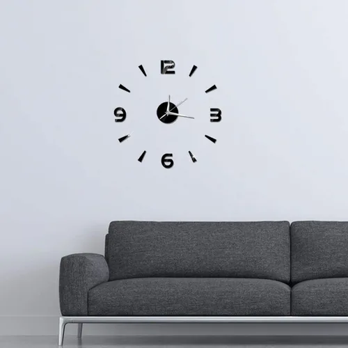 Vista 8 de HERCHR Reloj 3D, reloj de pared de bricolaje, reloj de pared grande y moderno, sin marco, calcomanías de pared, decoración de reloj, kit de reloj