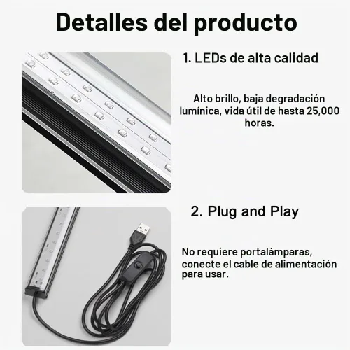 Vista 3 de Barra de luz negra, alimentada por USB de 1 pie, para decoración de Lámpara negra UV para tapiz fluorescente, pintura corporal, Halloween, Navidad