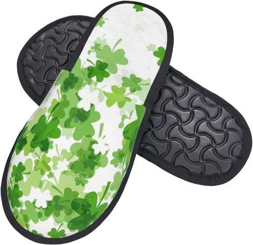 Vista 2 de Pantuflas para el día de San Patricio, regalos para mamá y papá de hija hijo, las mejores pantuflas de casa para mamá y papá, pantuflas