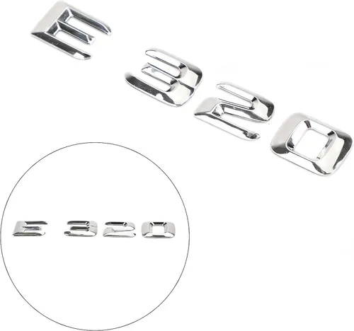 Vista 2 de Emblemas de coche E320 Logo ABS Carta Emblema Pegatinas Pegatinas Logotipo E320 Calcomanía Letras Números Emblema Placa de Nombre Apto para E320