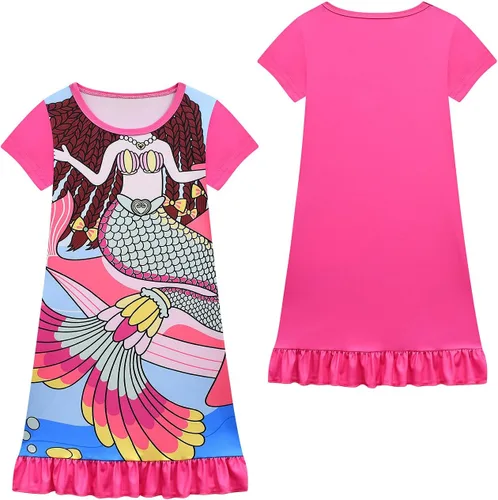 Vista 6 de Vestido de princesa para niñas pequeñas, vestido casual con estampado de verano