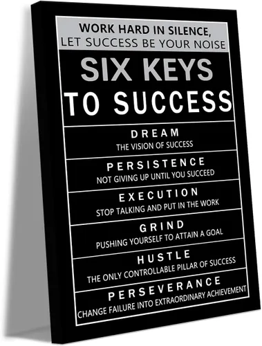 Vista 97 de Arte de pared motivacional Zero Talent Required - Póster de 10 claves del éxito, impresiones con citas positivas, decoración inspiradora de pared