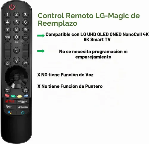Vista 2 de Universal para LG Magic Remote Control MR22GA MR21GA, compatible con LG LED OLED LCD 4K 8K UHD Smart TV