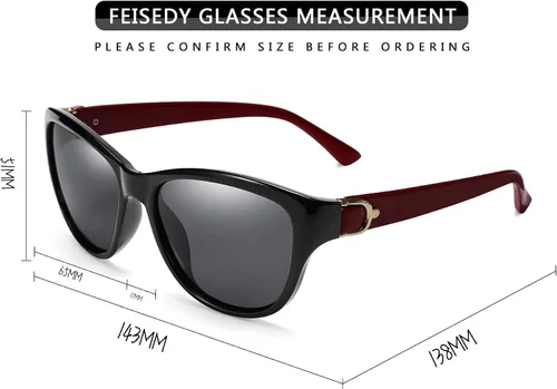 Vista 3 de FEISEDY Gafas de sol polarizadas vintage para mujer, elegantes gafas de sol con ojo de gato, B2476