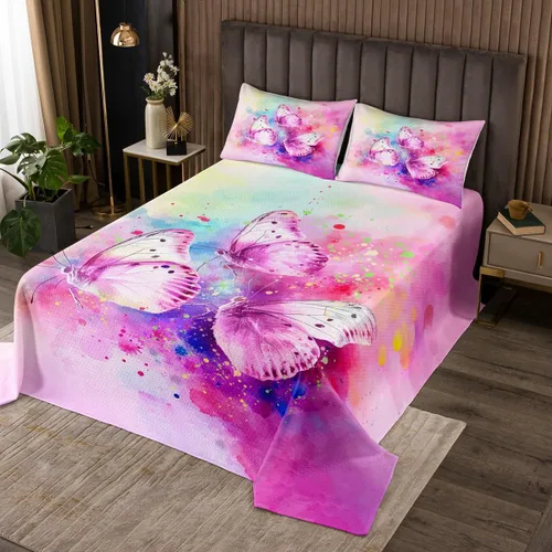Vista 10 de Erosebridal Gothic Skull Coverlet Set, Mandala Flowers Hippie Butterfly Bedspread Sets for Girls Boys Kids Trippy Skull Death Skeleton Quilt Set