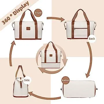 Vista 2 de Joyway maleta de equipaje, Blanco, Equipaje Spinner Ruedas Hardside Equipaje 8pcs Set Ligero Pp Durable Equipaje Con Tsa Lock..