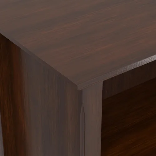 Vista 6 de SIMPLIHOME Amherst - Librero de 70 pulgadas de alto con 5 estantes de madera maciza en color marrón rústico, almacenamiento transicional para sala