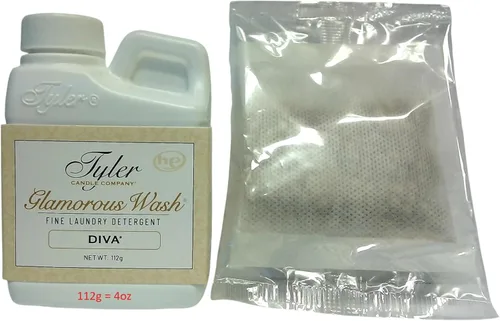 Vista 14 de Tyler Candle Glamorous - Detergente líquido para lavado, líquido, Diva, 16 onzas líquidas, con bolsa para secadora, bolsa individual, tapa a prueba