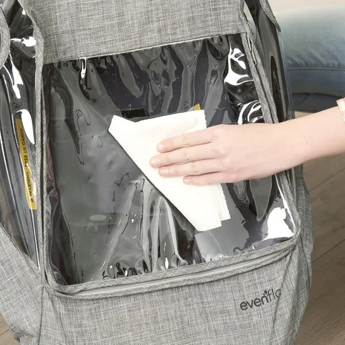 Vista 9 de Evenflo Protector impermeable para asiento de bebé, cubierta contra la lluvia, paneles ventilados (Melange gris)