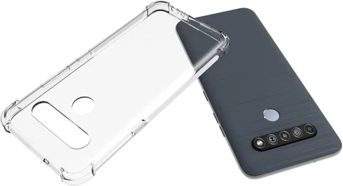 Vista 3 de USTIYA Funda para LG Q61 Caso/K61 Clear TPU Cuatro Esquinas Funda Protectora Transparente Suave Funda