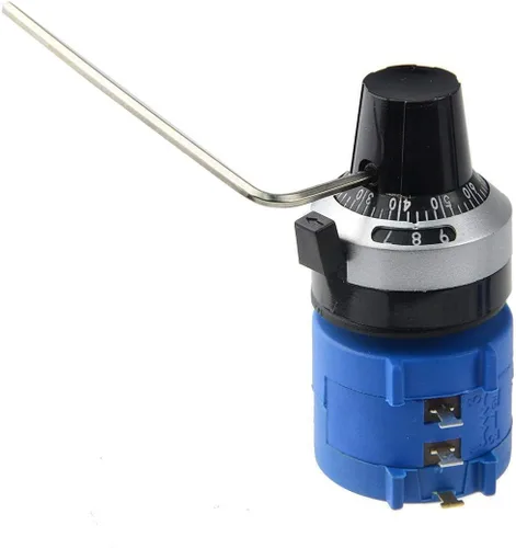 Vista 4 de Resistencia de 1K Ohm Potenciómetro de 10 giros Potenciómetro de precisión ajustable de 2 W bobinado de alambre multigiro con dial de conteo de 10