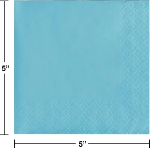 Vista 3 de Creative Converting Touch of Color - Servilletas de papel de 3 capas, 50 unidades para bebidas, color azul Bermudas, Servilleta para bebidas, Azul