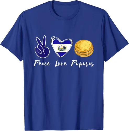 Vista 24 de Pupusas Lover Love Peace El Salvadaor Camiseta Comida Salvadoreña