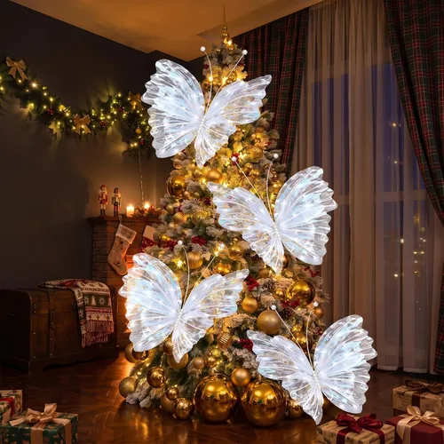 Vista 7 de Yinkin 2 piezas de 20 pulgadas de Navidad grandes 3D LED decoraciones