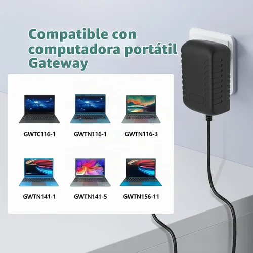 Vista 3 de Cargador portátil 12V 2A para Gateway GWTC116 GWTN156 GWNC21524