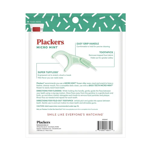 Vista 3 de Plackers Hilo dental Micro Mint (150 unidades) y hilo dental Plackers de doble línea (75 unidades)