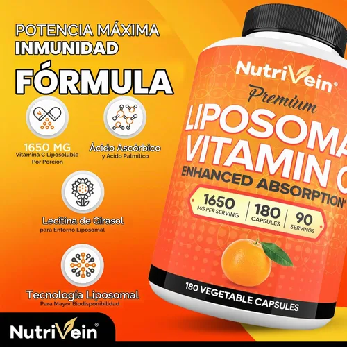 Vista 8 de Nutrivein Paquete de suplementos de resveratrol y vitamina C liposomal NAD: cápsulas de vitamina C de alta absorción y par de suplementos