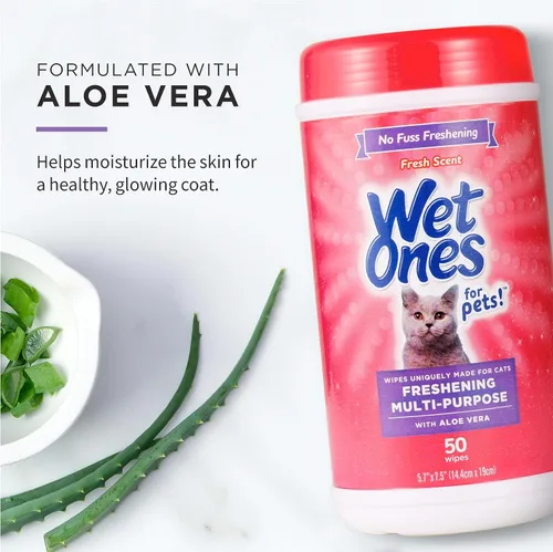 Vista 3 de Wet Ones Paquete mixto de 13 toallitas húmedas para humanos y gatos, aroma fresco 10 paquetes de toallitas antibacterianas para manos y cara, 20