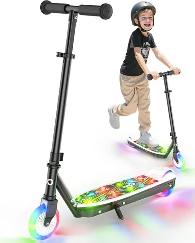 Vista 10 de Gyroor KS2 Kids Electric Scooter – 5 MPH Safe Speed, Foot Sensor Start, LED Lights, Adjustable Handlebar, 2 Hr Fast Charge, UL2272 Certified, Ages