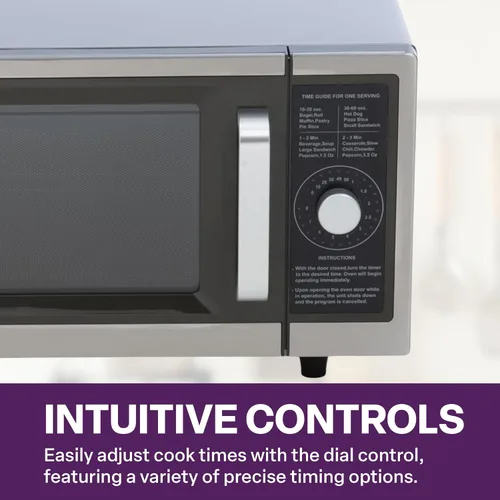 Vista 3 de A-to-Z Supply Microondas comerciales con control de dial, interior de 1 pie cúbico, acero inoxidable, 1000 vatios, aprobado por UL y NSF