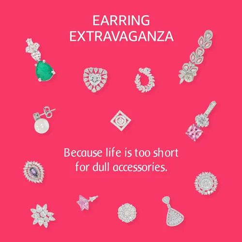 Vista 5 de ANAYRA Pure Silver Earrings For Women, Hallmarked 925 Silver Earrings, Statement Earrings For Women, Earrings For Women, Stud Earrings For Women