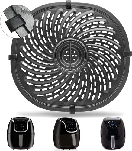 Vista 9 de Bandeja para parrilla, bandeja de repuesto para freidora de aire redonda de 6.1 pulgadas, 2 cuartos de galón, accesorios para placa para parrilla