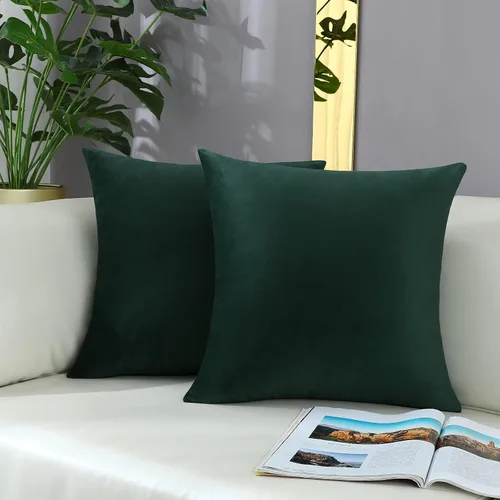 Vista 12 de mixeoo Comfy - Juego de 2 fundas de almohada decorativas de terciopelo grueso sólido y grueso, súper suaves, decoración del hogar para sofá, sala