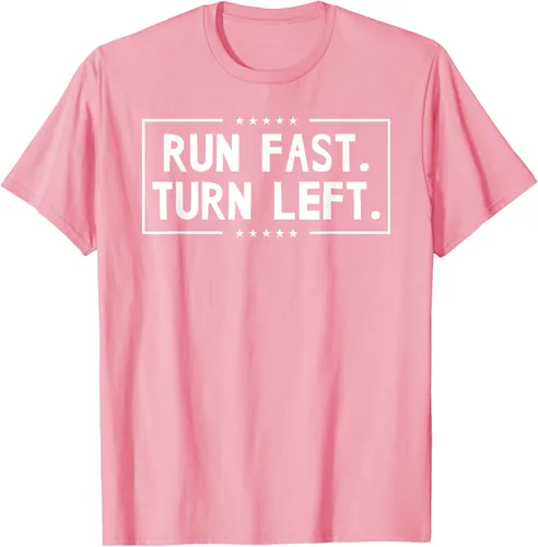 Vista 98 de Run Fast Turn Left - Camiseta para correr de pista y campo
