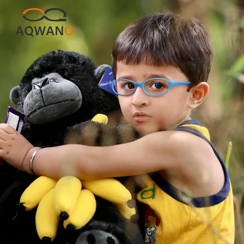 Vista 16 de AQWANO Children Optical Glasses Frame tr90 Flexible Bendable One-piece Safe Eyeglasses Girls Boy