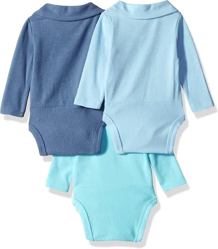 Vista 2 de Hanes Ultimate Baby Flexy - Paquete de 3 mamelucos tipo polo de manga larga