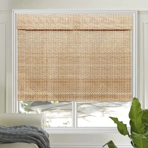 Vista 10 de LETAU cortinas de madera para ventanas con cenefa, filtran la luz