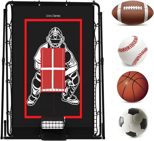 Vista 8 de 2-in-1 Baseball Pitching and Rebound Net, Trainer and Return Screen for Pitching Practice