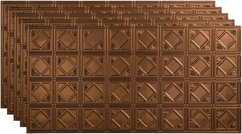 Vista 27 de FASÄDE Panel de techo decorativo de vinilo decorativo de estilo tradicional / patrón 4 de 2 x 4 pies en bronce bermudas (paquete de 5)