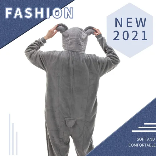 Vista 4 de COSUSKET Snug Fit Unisex Adult Onesie Pajamas, Flannel Cosplay Animal One Piece Halloween Costume Sleepwear Homewear