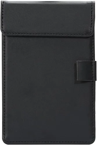 Vista 8 de KINGFOM Carpeta de archivos de escritorio de oficina de cuero A4 con clip de papel para dibujo y escritura, carpeta de archivos de tableta con clip