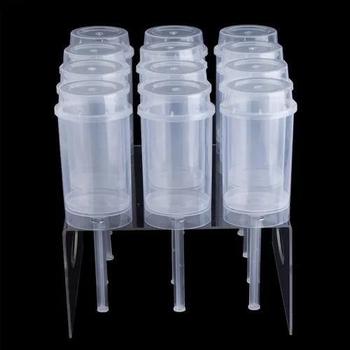 Vista 4 de Paquete de 12 recipientes push up pop con bandeja, soporte para moldes para tartas, para golosinas caseras, postres