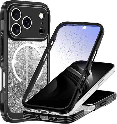 Vista 23 de Hekodonk Funda para iPhone 15 Pro Max, compatible con Magsafe [protector de pantalla de vidrio templado integrado y protección de lente de cámara]