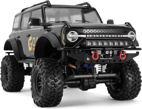 Vista 4 de INJORA Parachoques delantero de aluminio CNC para 1/18 RC Crawler TRX4M Bronco Upgrade (4M-43)